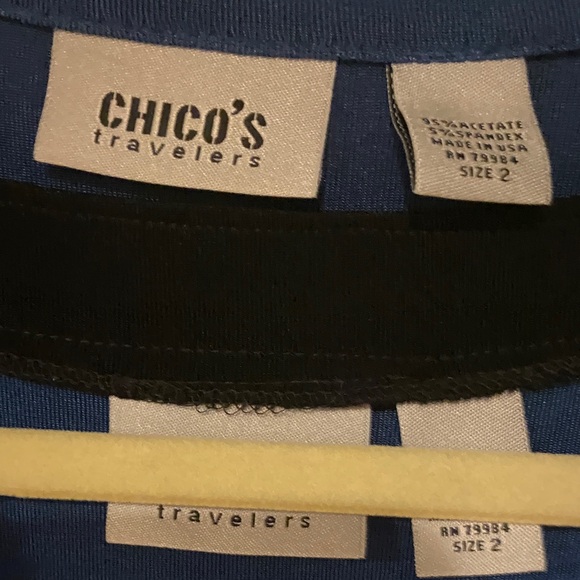 Chico's Travelers Blue Ensemble 3 Pieces Size 2 - Picture 2 of 10